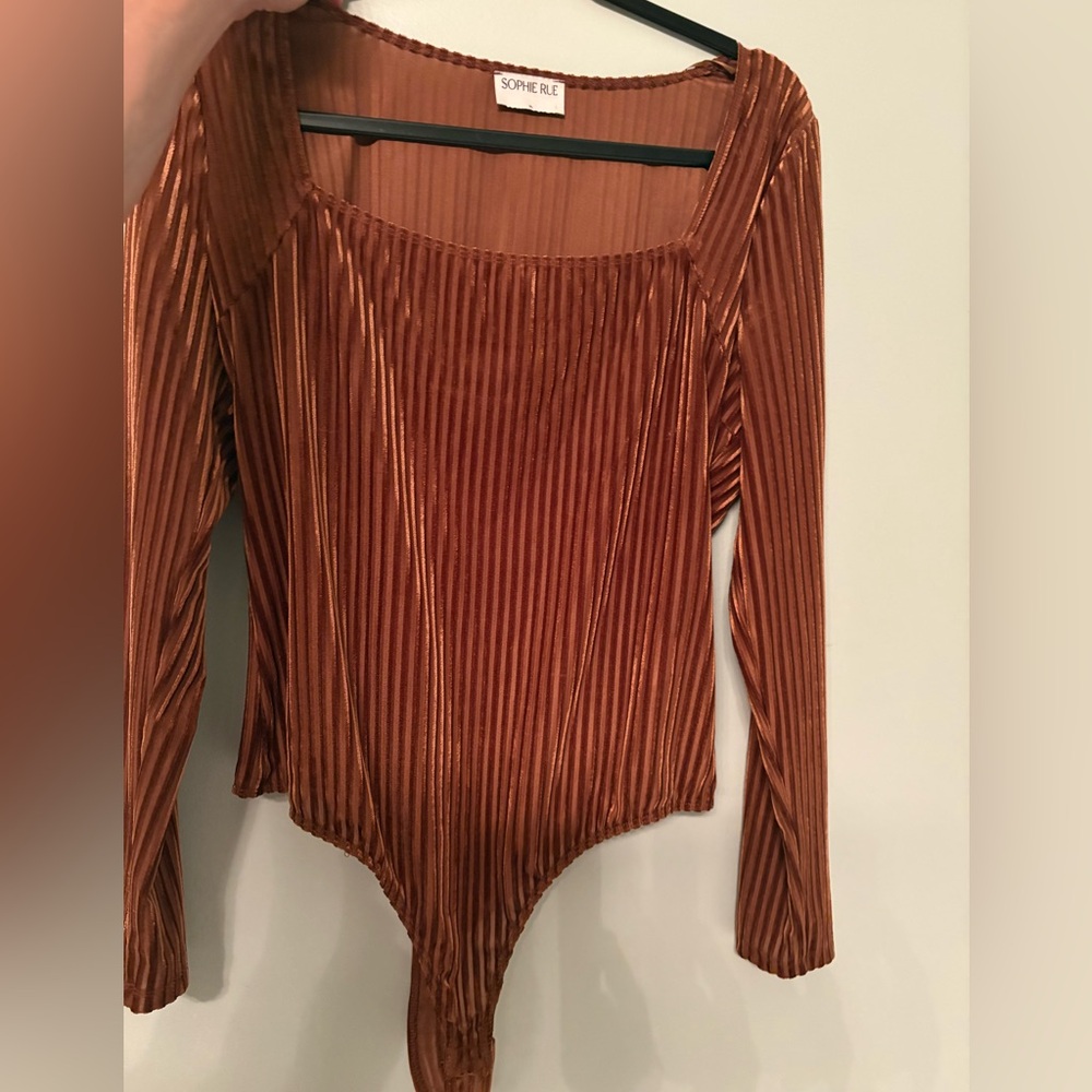 Sophie Rue Copper Ribbed Bodysuit
